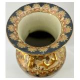 Set of 3 Decorative Chinese Porcelain Vases with Gilt Floral Design and Lid