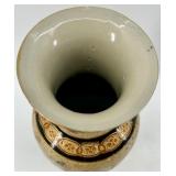 Set of 3 Decorative Chinese Porcelain Vases with Gilt Floral Design and Lid