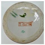 Pair of Vintage Asian Porcelain Vases with Peacock and Floral Motif