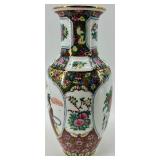 Pair of Hand-Painted Chinese Porcelain Vases with Gilded Accents