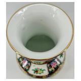 Pair of Hand-Painted Chinese Porcelain Vases with Gilded Accents