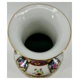 Pair of Hand-Painted Chinese Porcelain Vases with Gilded Accents