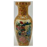 Set of 3 - Decorative Satsuma-Style Vases and Ginger Jar with Peacock and Floral Motif