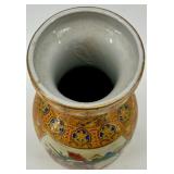 Set of 3 - Decorative Satsuma-Style Vases and Ginger Jar with Peacock and Floral Motif