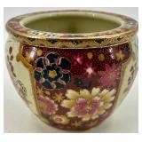 Lot of 3 - Hand-Painted Asian Ceramic Vases and Bowls/Flower Pots with Floral Design