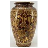 Decorative Chinese Style Porcelain Vase and Bowl Set with Gold and Floral Accents