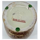 Decorative Chinese Style Porcelain Vase and Bowl Set with Gold and Floral Accents