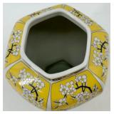 Set of 2 - Asian-Style Porcelain Vase and Ginger Jar with Floral and Bird Motifs