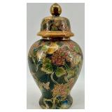 Pair of Hand-Painted Asian Decorative Ginger Jars