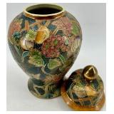 Pair of Hand-Painted Asian Decorative Ginger Jars