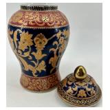 Decorative Porcelain Vase and Ginger Jar with Ornate Floral Patterns