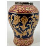 Decorative Porcelain Vase and Ginger Jar with Ornate Floral Patterns