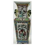 Pair of Decorative Porcelain Vases with Floral and Bird Motifs