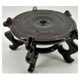 Large Decorative Asian-Style Porcelain Vase with Wooden Stand