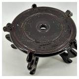 Large Decorative Asian-Style Porcelain Vase with Wooden Stand