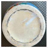 Large Floral Porcelain Vase with Multicolor Chrysanthemum Design