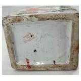 Pair of Hand-Painted Chinese Porcelain Vases with Floral and Butterfly Motifs