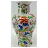 Pair of Hand-Painted Chinese Porcelain Vases with Floral and Butterfly Motifs