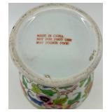 Pair of Hand-Painted Chinese Porcelain Vases with Floral and Butterfly Motifs