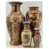 Pair of Hand-Painted Chinese Porcelain Vases with Floral and Butterfly Motifs