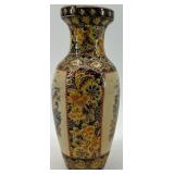 Pair of Hand-Painted Chinese Porcelain Vases with Floral and Butterfly Motifs