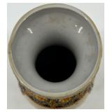 Pair of Hand-Painted Chinese Porcelain Vases with Floral and Butterfly Motifs