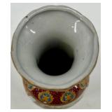 Pair of Hand-Painted Chinese Porcelain Vases with Floral and Butterfly Motifs