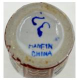 Pair of Hand-Painted Chinese Porcelain Vases with Floral and Butterfly Motifs