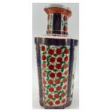 Pair of Hand-Decorated Asian Porcelain Vases with Floral and Bird Designs