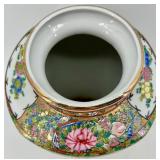 Set of 3 Decorative Asian Porcelain Vases with Floral and Figure Designs