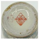 Set of 3 Decorative Asian Porcelain Vases with Floral and Figure Designs