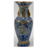 Set of 3 Decorative Asian Porcelain Vases with Floral and Figure Designs