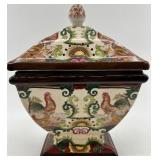 Collection of 4 Decorative Porcelain Vases and Jars with Floral Motifs