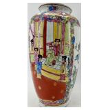 Set of 3 Hand-Painted Chinese Porcelain Vases with Decorative Scenes