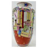 Set of 3 Hand-Painted Chinese Porcelain Vases with Decorative Scenes