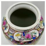 Set of 3 Hand-Painted Chinese Porcelain Vases with Decorative Scenes