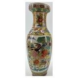 Set of 3 Hand-Painted Chinese Porcelain Vases with Decorative Scenes