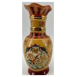 Set of 5 Decorative Asian Style Porcelain Vases with Floral and Scenic Designs