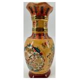 Set of 5 Decorative Asian Style Porcelain Vases with Floral and Scenic Designs