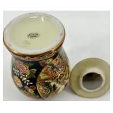 Set of 3 Satsuma Style Japanese Vases and Ginger Jars with Gilt Detail