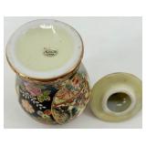 Set of 3 Satsuma Style Japanese Vases and Ginger Jars with Gilt Detail