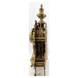 Ornate Italian Rococo Brass Mantel Clock with Glass Door & Hermle Movement and 2 Winding Keys