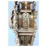 Ornate Italian Rococo Brass Mantel Clock with Glass Door & Hermle Movement and 2 Winding Keys