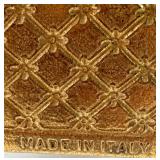 Ornate Italian Rococo Brass Mantel Clock with Glass Door & Hermle Movement and 2 Winding Keys