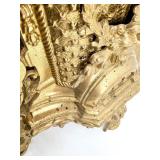 Ornate Italian Rococo Brass Mantel Clock with Glass Door & Hermle Movement and 2 Winding Keys