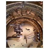 Ornate Italian Rococo Brass Mantel Clock with Glass Door & Hermle Movement and 2 Winding Keys