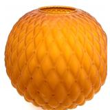 Antique Brass Table Lamp & Orange Honeycomb Glass Shade #2