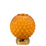 Antique Orange Honeycomb Glass Globe Table Lamp & Cast Figurine Base