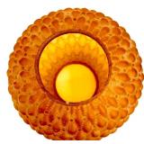 Antique Orange Honeycomb Glass Globe Table Lamp & Cast Figurine Base