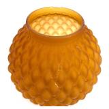 Antique Orange Honeycomb Glass Globe Table Lamp & Cast Figurine Base